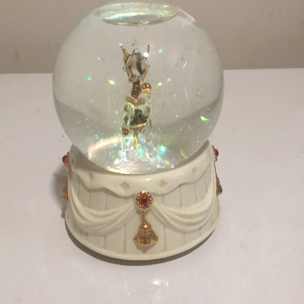 Elegant White and Gold Unicorn snow Globe
